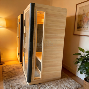 Sauna traditionnel pour 1-2 personnes avec douche à vapeur sèche en bois massif, sauna intérieur, poêle et accessoires pour hôtel - Product Image 3