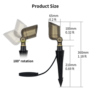Éclairage de jardin <span class=keywords><strong>LED</strong></span> extérieur étanche IP65 24V MR16 RGBW en laiton, éclairage paysager 6W basse tension RGBW - Product Image 6