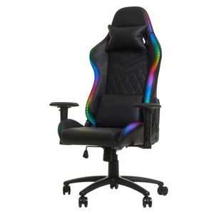 2025 precio de fábrica Pc Racing cuero ordenador Gaming silla ergonómica reclinable Gaming silla con reposapiés Rgb luz masaje - Product Image 6