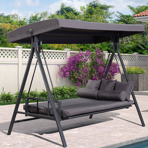 Dwoo Outdoor Waterproof <span class=keywords><strong>3</strong></span> Seats Large Porch Swing Stand Meubles de jardin Patio Swinging Chair - Product Image 2