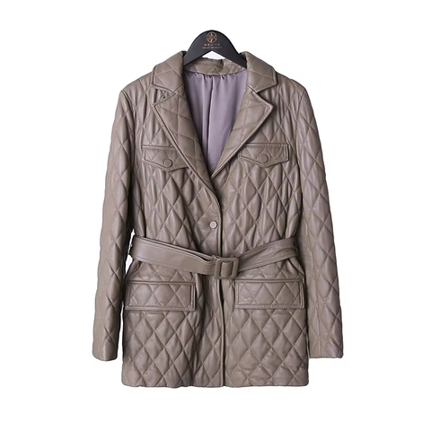 1155 Classic Motorcycle Jacket Women's  Sheepskin Coat Genuine Leather Zipper Coat