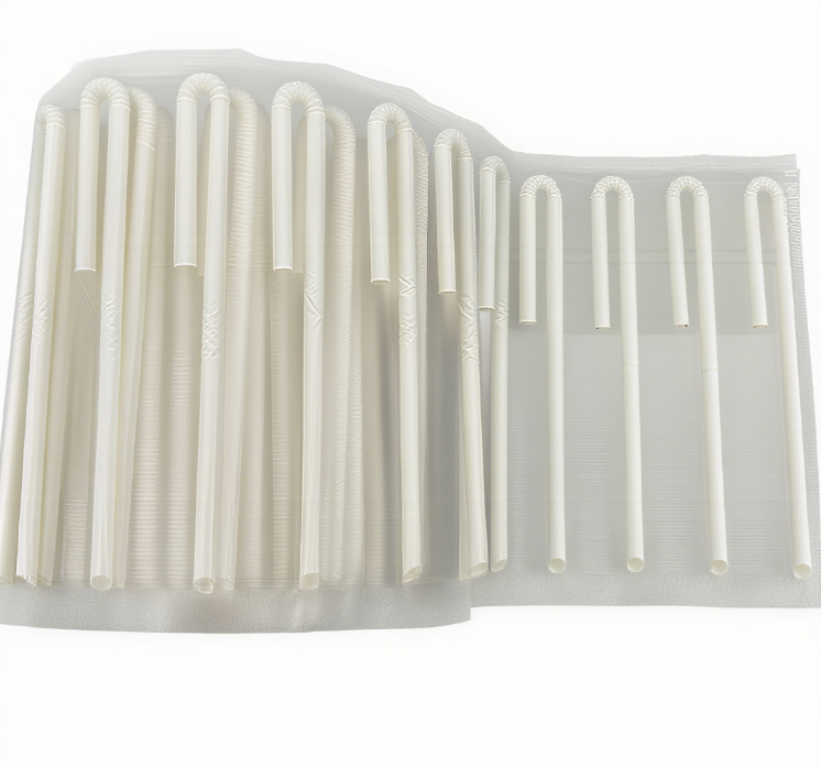 Disposable Recyclable 100% Biodegradable Bendable U Shape Wood Pulp Paper Drinking Straws for Juice Milk Yogurt