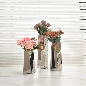 <span class=keywords><strong>Vase</strong></span> en acier inoxydable pour hôtel et restaurant, petit <span class=keywords><strong>vase</strong></span> en métal pour fleurs et fleurs fraîches, pour la décoration de mariage et de festival. - Product Image 1