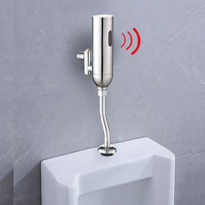 วาล์วชักโครกทองเหลืองติดผนังแบบไม่ต้องสัมผัสเซ็นเซอร์อัตโนมัติแบบฟลัชอมิเตอร์ชนิดประหยัดน้ำสำหรับใช้ในห้องน้ำ - Product Image 1