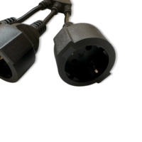 Cable de Extensión de Corriente CA para la UE, de 1 a 3 Tomas, Enchufe Schuko Tipo F, Cable de PVC de 0.35m, 250V 16A, para Uso con Computadora