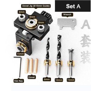 Kit de plantilla de agujero de bolsillo <span class=keywords><strong>para</strong></span> <span class=keywords><strong>agujeros</strong></span> rectos Juego de plantillas de perforación de espiga de <span class=keywords><strong>madera</strong></span> con clip de posicionamiento Guía de taladro Perforador Localizador - Product Image 4
