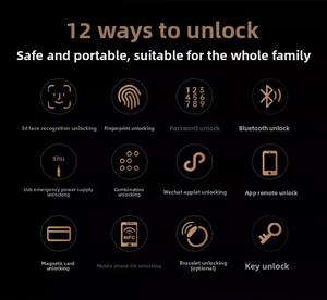 Serrure de porte intelligente sans clé Tuya reconnaissance faciale 3D accès numérique biométrique d'empreintes digitales pour l'entrée sans clé connectée Wi-Fi en bois - Product Image 3