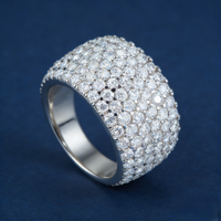 Harga Grosir Cincin Hip Hop THGN Eternity Perak S925 Potongan Brilian Bersertifikat GRA Berlapis Emas Prong Set Moissanite
