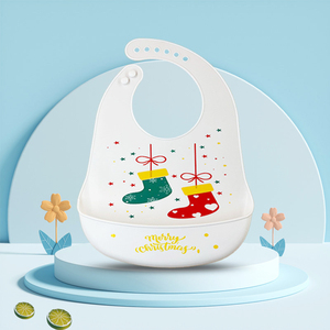 Bavoirs pour bébés en silicone sans BPA avec logo personnalisé Fermeture à bouton imprimé animal mignon arc-en-ciel Service OEM à faible quantité minimale de commande pour les tout-petits - Product Image 4