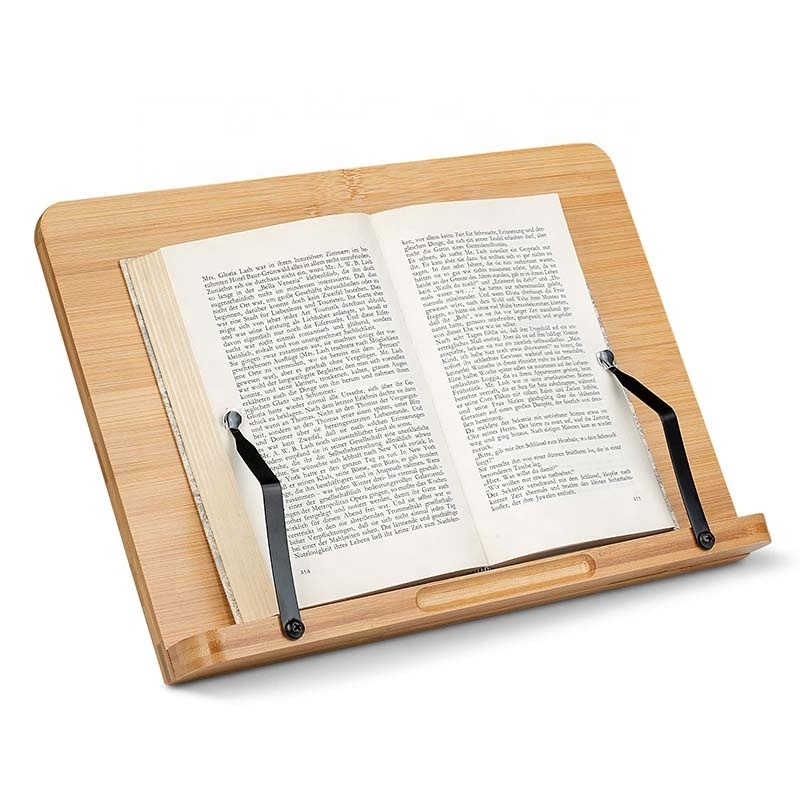 Бамбуковая подставка для книг 33x24 см, регулируемая высота, держатель для книг, держатель для кулинарии, бамбуковая подставка для книг
