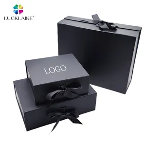 MOQ 20pcs Custom Logo Premium Gift Box Luxury Package Cardboard Paper Hoodie Shoes Clothes Magnetic Packaging Box With Ribbon