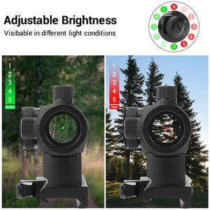 Lunette de visée à point rouge et laser en alliage d'aluminium à dégagement rapide avec base de montage 20 mm - <span class=keywords><strong>5</strong></span> niveaux rouge et vert - Product Image 2