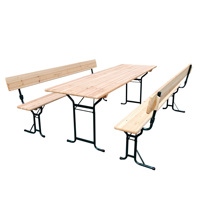 Bancs pliants de patio en bois pique-nique cour fête à manger ensemble de table à bière commerciale avec dossier