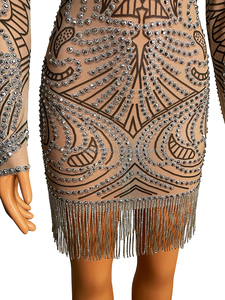 Robe <span class=keywords><strong>de</strong></span> soirée <span class=keywords><strong>de</strong></span> fête pour mariée, Sexy, perles, robes <span class=keywords><strong>de</strong></span> bal, Bar, chanteur, danseuse moderne, anniversaire, automne - Product Image 5