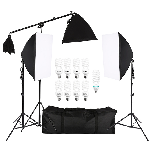 45W Light Bulbs Softbox Soft Box Photo Studio Equipment Lighting Kit