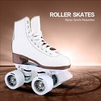 Personnalisé Extérieur Artistique Blanc Double Rangée 4 Roues Filles Adultes Femme Quad Patins À Roulettes