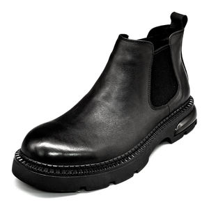 Cómodas botas <span class=keywords><strong>Chelsea</strong></span> de cuero puro, botas de piel de vaca de Grado Superior transpirables, zapatos informales para hombres, compras al aire libre - Product Image 3