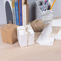 Emballage cadeau blanc pour mariage, 50 pièces, boîtes d'emballage Kraft en papier pour savon, bonbons, chocolat, savon fait à la main, DIY