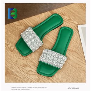 Pantofole di perle da Donna in strass estivo <span class=keywords><strong>Sandali</strong></span> Donna Donna stile 2025 <span class=keywords><strong>Sandali</strong></span> piatti da Donna per Donna - Product Image 6