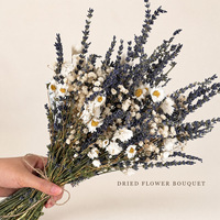 Bouquet de lavande séchée préservée, décoration florale bohème pour anniversaire, cadeau de mariage, ou arrangement floral