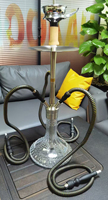 Ensemble de chicha arabe de grande taille à 3 tuyaux, chicha arabe en acier inoxydable