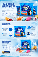 Sacs en plastique résistants aux basses températures pour emballage de snacks surgelés, barrière anti-humidité et anti-oxygène, emballage personnalisé pour glaces et bâtonnets glacés
