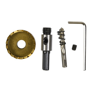ZHCY High Speed Steel Hole Opener 5-Piece Set Carbide-Tipped With Built-In Arbor For Pipe Drilling - Product Image 1