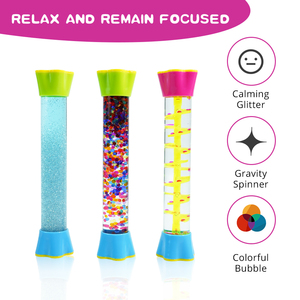 Nouveau Calm Down Corner Soulagement de l'anxiété Tubes sensoriels Tubes Fidget Minuterie de barboteur de mouvement liquide pour les enfants Soulagement de l'anxiété - Product Image 2