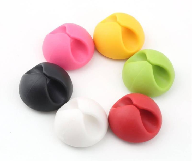 Многофункциональный силиконовый зажим для кабеля, цветные силиконовые зажимы для проводов, зажимы для кабелей, Держатель зарядного устройства USB, задняя сторона с клейкой лентой 3 м