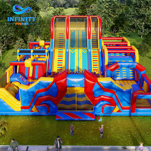 Parc d'attractions gonflable commercial multifonctionnel pour enfants, avec château gonflable, toboggans et aire de saut, pour l'intérieur et l'extérieur, grand parc de sport gonflable - Product Image 4