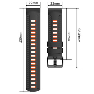 Bracelet de montre intelligente en silicone bicolore à motif de pneu 22 mm pour montre Garmin, bracelet pour montre intelligente <span class=keywords><strong>Xiaomi</strong></span> S5 <span class=keywords><strong>5</strong></span> avec boucle en métal - Product Image 6