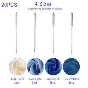 Aiguilles universelles pour machine à coudre en acier inoxydable, taille mixte, 20 pièces, pour toutes les machines à coudre domestiques - Product Image 4