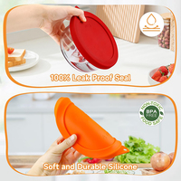 Couvercles de remplacement en silicone pour coupelles à crème Pyrex et Anchor Hocking en verre 10oz / 6oz – Couvercles ronds en silicone pour la conservation des aliments