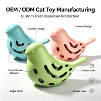 Vente flash : Distributeur de friandises en silicone souple en forme d'oiseau, jouet interactif pour chat, mangeoire lente pour animaux de compagnie