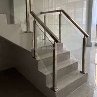 Main courante d'escalier moderne en acier inoxydable doré, colonne d'escalier intérieure pour balcon domestique, balustrade de balcon en verre trempé, terrasse DIY