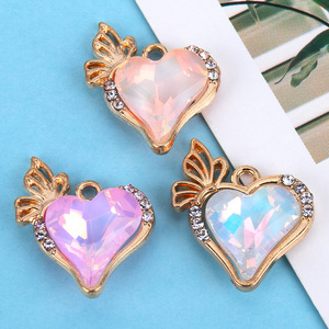 Pendentif Cœur Papillon en Zirconium Créatif et Unique, Matériaux d'Accessoires DIY, Alliage Électroplaqué, Meilleures Ventes Transfrontalières - Product Image 5