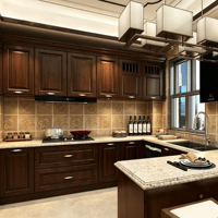 Armoires de cuisine grises modernes avec panneaux en mélamine, portes modulaires en acier inoxydable style Shaker, charpente en contreplaqué, sur mesure pour appartements et hôtels