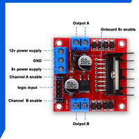 Module de carte de commande de moteur intelligent Aismartlink L298N, double pont en H, pour moteur DC, moteur pas à pas, alimentation de voiture intelligente