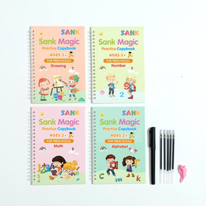 Personalizzato 4 pz/set scanalato bambini disegno magico a mano affondato penna <span class=keywords><strong>di</strong></span> controllo pratica copia libro <span class=keywords><strong>di</strong></span> allenamento con riutilizzabile per i bambini - Product Image 3