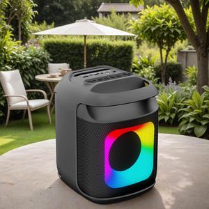 Haut-parleur Bluetooth portable OEM 15W avec basses puissantes, lumières RGB dynamiques, radio FM et indice IPX5 pour l'extérieur et les fêtes - Product Image 6