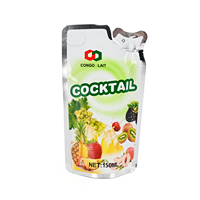 Prix usine économique Sachet d'emballage pour boissons en plastique et feuille d'aluminium, à fond plat, avec paille intégrée, pour jus et boissons fraîches