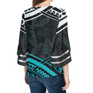 Benutzer definierter Druck auf Anfrage Damen T-Shirt plus Größe polynesische Stammes kleidung Damen Tops und Blusen lässig Samoan Tattoo T-Shirt - Product Image 4
