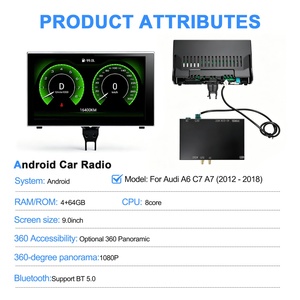 Navihua 9Inch Car Android Screen <b>Auto</b> Radio Carplay GPS Player Navigation for Audi A6 A7 C7 2012-2018 OEM Style - Product Image 5