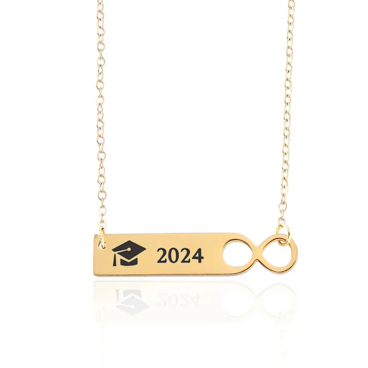2024 thiết kế mới Trường Trung Học Đại học tốt nhất món quà tốt nghiệp đào hầm Cap Vòng cổ với thẻ hat Mặt dây chuyền vòng cổ