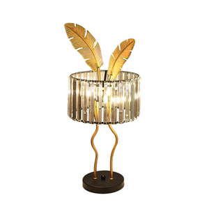 Modern Design PT24008 Electric <b>Table</b> Lamp Living Room 2*G9 Lamp Holder 110-240V Crystal Strip Shade Black <b>Gold</b> Metal High CRI 90 - Product Image 1