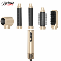 Brosse coiffante à air chaud 5 en 1, sèche-cheveux ionique 1000W avec écran LED pour salon de beauté, usage domestique, usine OEM, vente en gros