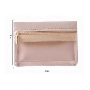 Pochette zippée portable en velours transparent avec logo personnalisé pour l'organisation de voyage et le rangement de pièces de monnaie, cartes de bus et rouges à lèvres - Product Image 2