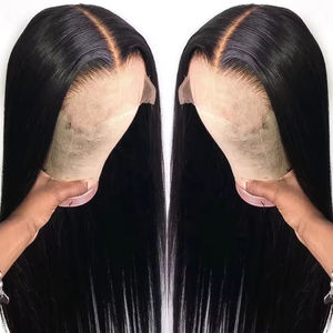 ブラジリアンヘアグルレスバージンヘア5X5 HDレースクロージャーかつらキューティクルアライメントレースフロントウィッグ黒人女性 - Product Image 3