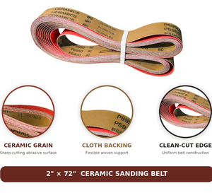 <span class=keywords><strong>สายพาน</strong></span>ขัดเซรามิกขนาด <span class=keywords><strong>2</strong></span> x 72 <span class=keywords><strong>นิ้ว</strong></span> สำหรับทำมีด งานโลหะ งานไม้ <span class=keywords><strong>สายพาน</strong></span>ลับคมประสิทธิภาพสูง - Product Image 6