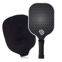 Raquette de pickleball rectangulaire en fibre de carbone alvéolée 42x21cm 700g pour sports de plein air